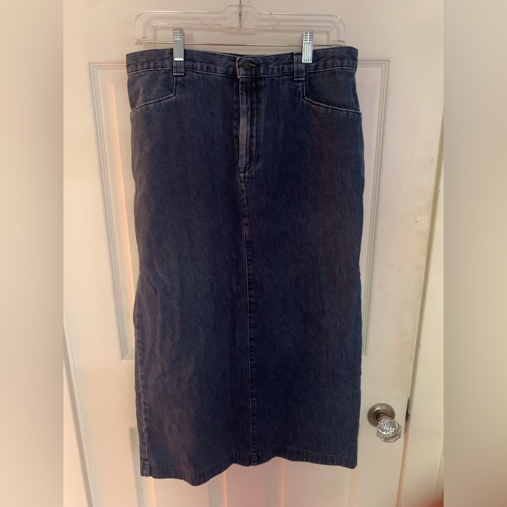 lee denim midi skirt / size 14